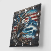 Amerikaanse Bald Eagle tegen bergachtergrond Vierkante Klok (Hoek)