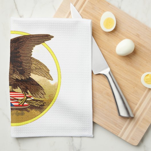 -Amerikaanse Bald Eagle Theedoek (Quarter Fold)