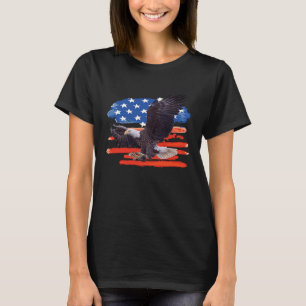 Amerikaanse Bald Eagle USA Vlag op 4 juli Eagle Fl T-shirt
