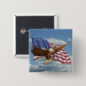 Amerikaanse Bald Eagle Vierkante Button 5,1 Cm (Voorkant /achterkant)