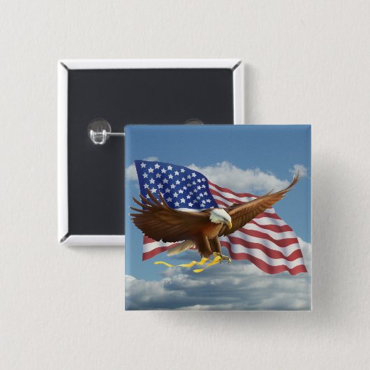 Amerikaanse Bald Eagle Vierkante Button 5,1 Cm (Voorkant /achterkant)