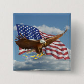 Amerikaanse Bald Eagle Vierkante Button 5,1 Cm (Voorkant)