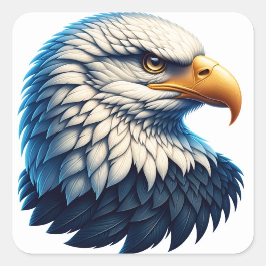 Amerikaanse Bald Eagle Vierkante Sticker (Voorkant)