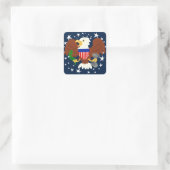 Amerikaanse Bald Eagle Vierkante Sticker (Tas)