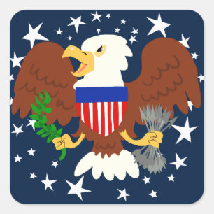 Amerikaanse Bald Eagle Vierkante Sticker