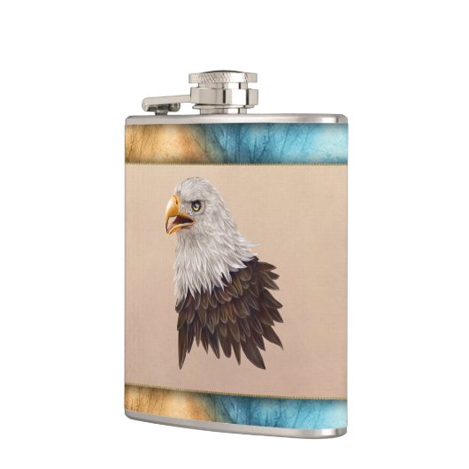 Amerikaanse Bald Eagle Vinyl Wrapped Flask Heupfles (Links)