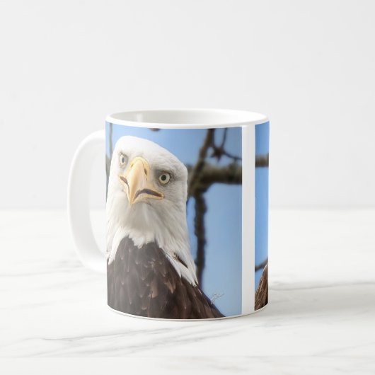 Amerikaanse Bald Eagle Wildlife Funny Koffiemok (Voorkant links)