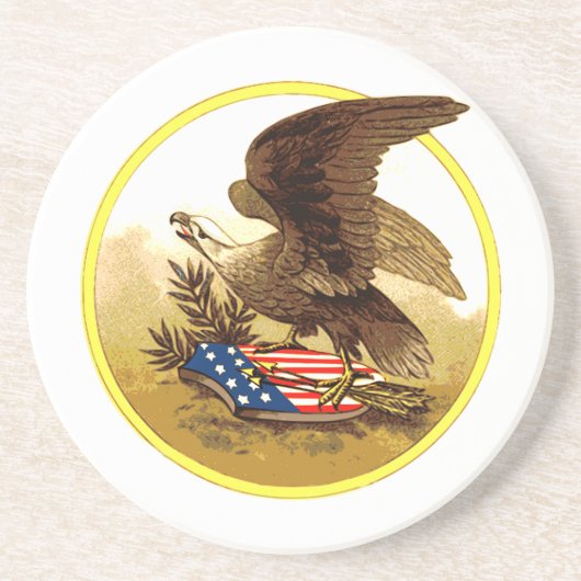 -Amerikaanse Bald Eagle Zandsteen Onderzetter (Voorkant)