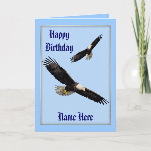 Amerikaanse Bald Eagles Birthday Kaart (Voorkant)