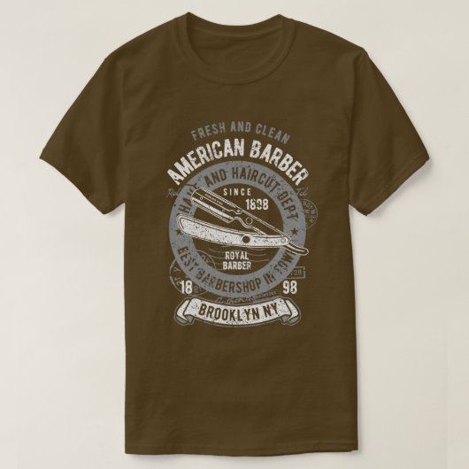 Amerikaanse Barber Fresh and Clean T-shirt (Design voorkant)