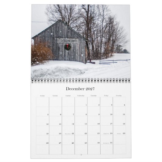 Amerikaanse Barns Kalender (Dec 2027)