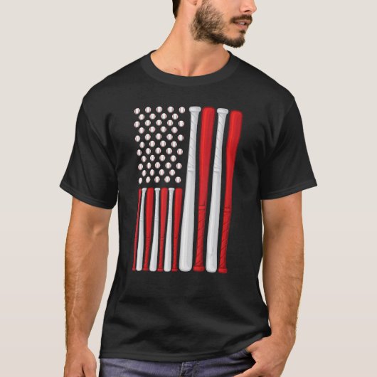 Amerikaanse Baseball-vlag T-shirt (Voorkant)