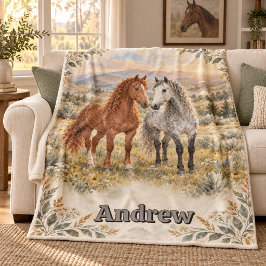 Amerikaanse Bashkir krullende paarden weide Fleece Deken