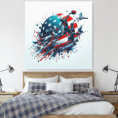 Amerikaanse basketbal - Acryl kunst aan de muur Canvas Afdruk (Insitu (Slaapkamer))