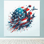 Amerikaanse basketbal - Acryl kunst aan de muur Canvas Afdruk (Insitu (Houten vloer))