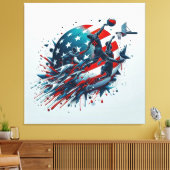 Amerikaanse basketbal - Acryl kunst aan de muur Canvas Afdruk (Insitu (Woonkamer))