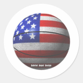 Amerikaanse Basketball Ronde Sticker