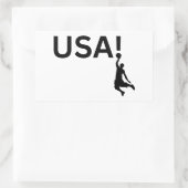 Amerikaanse basketbalspeler rechthoekige sticker (Tas)