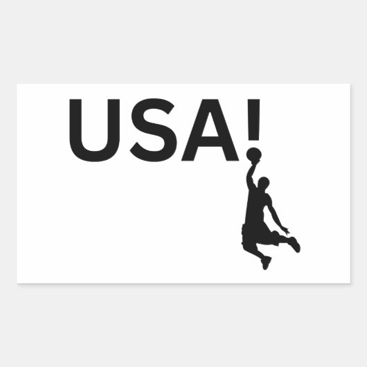 Amerikaanse basketbalspeler rechthoekige sticker (Voorkant)
