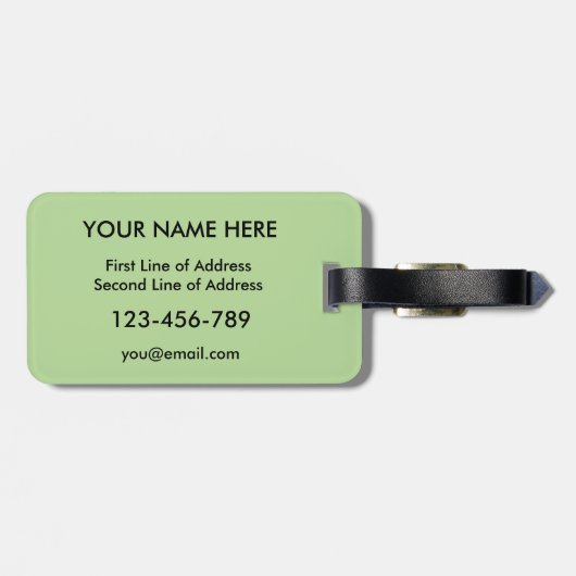 Amerikaanse Baskische Bagagelabel Sjabloon (Achterkant horizontaal)