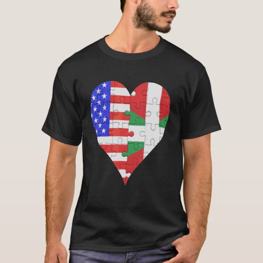 Amerikaanse Baskische vlag hart T-shirt (Voorkant)