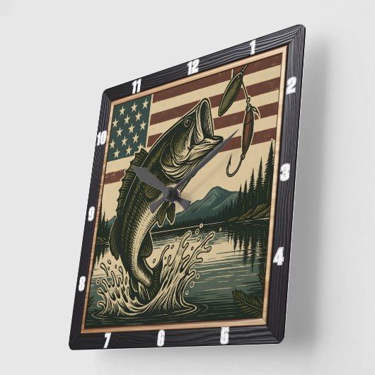  Amerikaanse basvlag Vierkante Klok (Hoek)