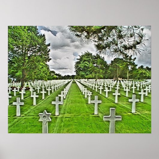 Amerikaanse begraafplaats in Normandie Frankrijk Poster (Voorkant)