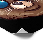 Amerikaanse bever met Amerikaanse vlag Independenc Poster (Hoek)