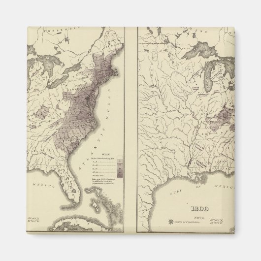 Amerikaanse bevolking 1790-1820 magneet (Voorkant)