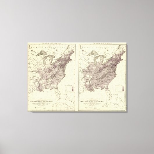 Amerikaanse bevolking 1830-1840 canvas afdruk (Voorkant)