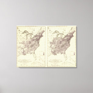 Amerikaanse bevolking 1830-1840 canvas afdruk