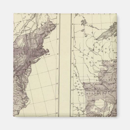 Amerikaanse bevolking 1830-1840 magneet (Voorkant)