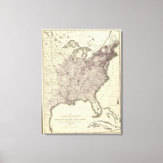 Amerikaanse bevolking 1850 canvas afdruk (Voorkant)