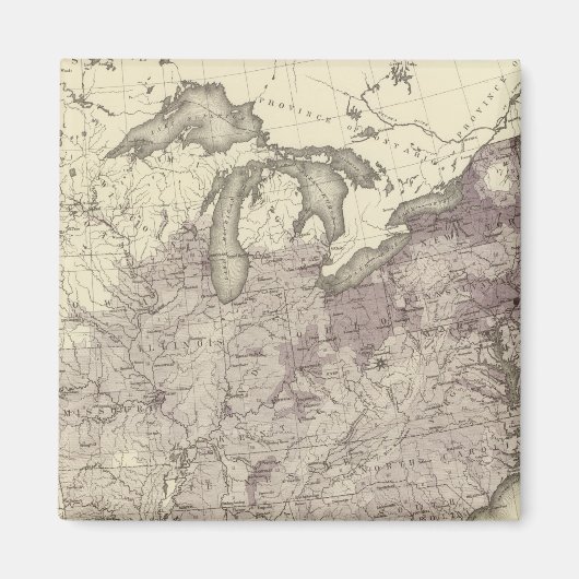 Amerikaanse bevolking 1850 magneet (Voorkant)