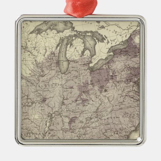 Amerikaanse bevolking 1850 metalen ornament (Voorkant)