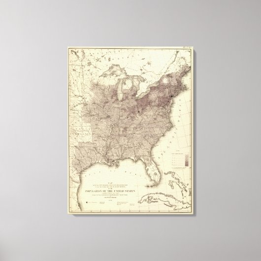 Amerikaanse bevolking 1860 canvas afdruk (Voorkant)