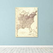 Amerikaanse bevolking 1860 canvas afdruk (Insitu (Houten vloer))