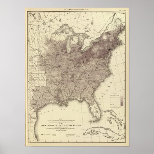 Amerikaanse bevolking 1860 poster (Voorkant)