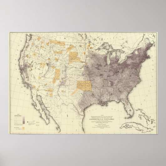 Amerikaanse bevolking 1870 poster (Voorkant)