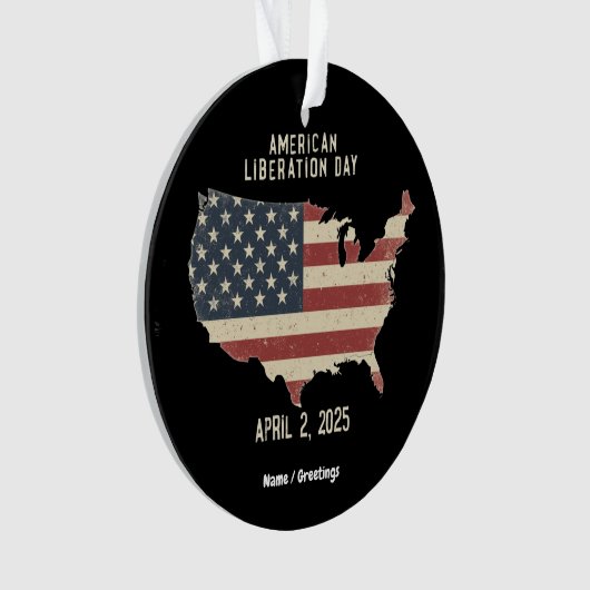 Amerikaanse Bevrijdingsdag 2 april 2025 Viering Ornament (voorkant)
