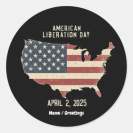 Amerikaanse Bevrijdingsdag 2 april 2025 Viering Ronde Sticker
