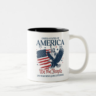 Amerikaanse Bicentennial Eagle Liberty Statue Drui Tweekleurige Koffiemok