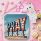 Amerikaanse Bidden Billboard op landbouwgrond Papieren Bordje (Feest)