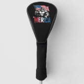 Amerikaanse Bigfoot Patriottische vlag op 4 juli Golfheadcover (Voorkant)