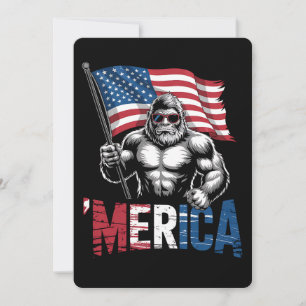 Amerikaanse Bigfoot Patriottische vlag op 4 juli Kaart