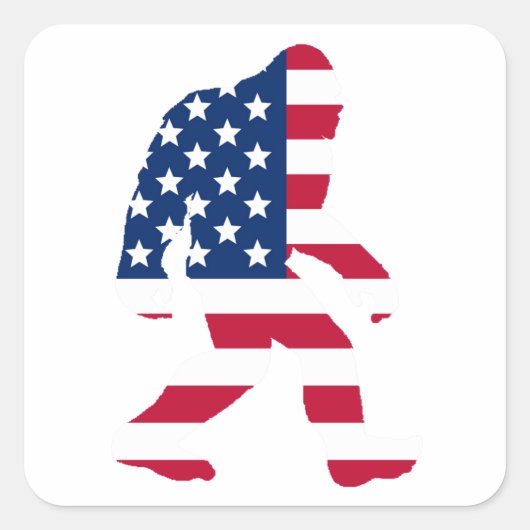 Amerikaanse Bigfoot Vierkante Sticker (Voorkant)