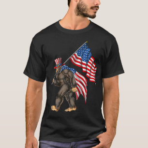 Amerikaanse Bigfoot vuurwerk 4 juli Sasquatch T-shirt