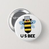 Amerikaanse Bij Mop USB Technische Woordspeling Ronde Button 5,7 Cm (Voorkant /achterkant)
