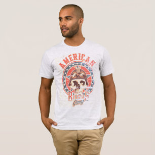 Amerikaanse Biker Gang Retro Skull T-shirt