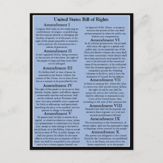  Amerikaanse Bill of Rights/1st 10-amendementen Briefkaart